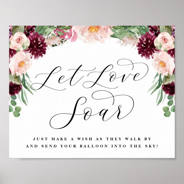 Affiche Adore Let Loar Soar Balloon Envoyer Mariage Signal (Devant)