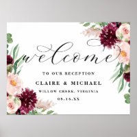 Adore Welcome Chic Floral Script Mariage Signal