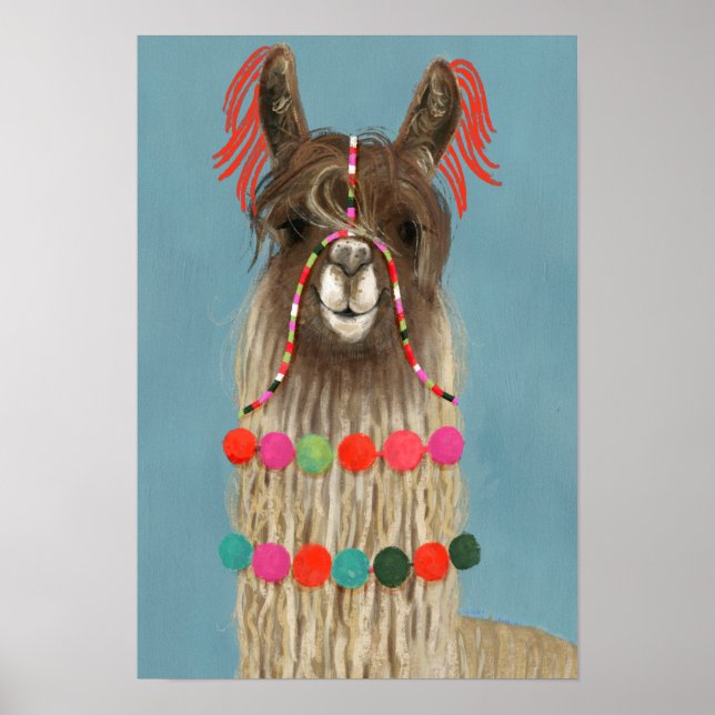Affiche Adorned Llama - Brown (Devant)
