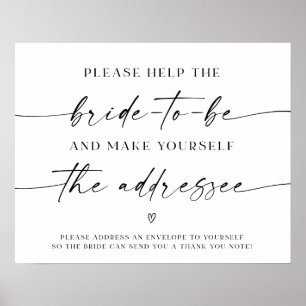 Affiche Adresse de l'enveloppe du Mariage de Fête des mari