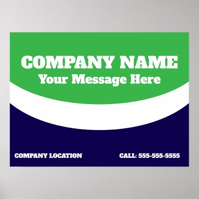 Affiche Adresse de message personnalisée de l'entreprise T (Devant)