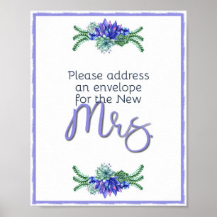 Affiche Adresse et enveloppe succulente