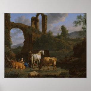 Affiche Adriaen van de Velde - Paysage pastoral