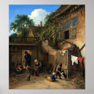 Affiche Adriaen van Ostade La porte du chalet