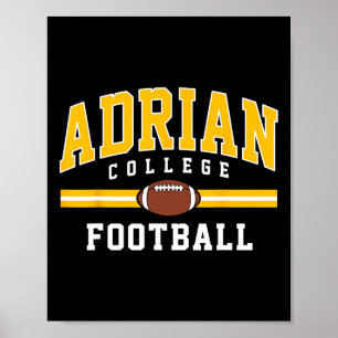 Affiche Adrian College Football Arc Conception Vintage Pou