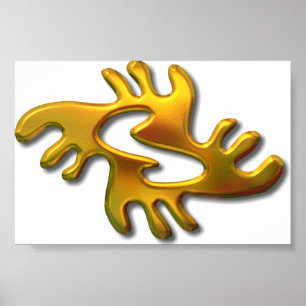 Affiche Adrinkra-paix-or