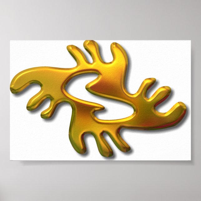 Affiche Adrinkra-paix-or (Devant)