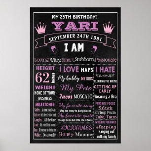 Affiche Adulte 25e Anniversaire gâteau briseur panneau de