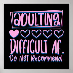 Affiche Adulte Adulte Difficile AF Ne Recommanderait Pas