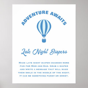 Affiche Adventure Attend Baby shower Late Night Diapers