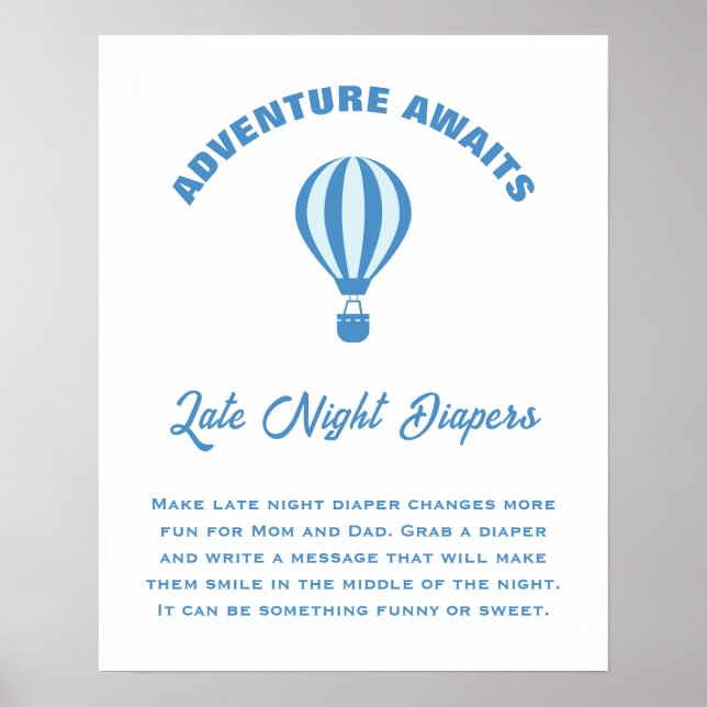 Affiche Adventure Attend Baby shower Late Night Diapers (Devant)
