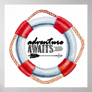 Affiche Adventure Await Life Preserver