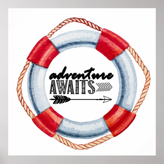 Affiche Adventure Await Life Preserver (Devant)
