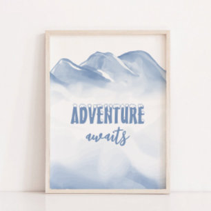 Affiche Adventure Await Winter Nursery Décor