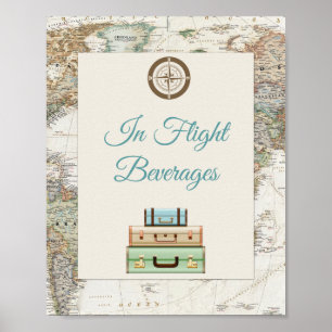 Affiche Adventure Await World Travel Map Moderne