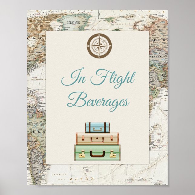 Affiche Adventure Await World Travel Map Moderne (Devant)