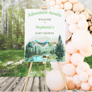 Affiche Adventure Awaits National Park Baby Shower Welcome