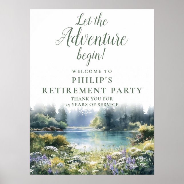 Affiche Adventure Forest Lake Retirement Party Welcome (Devant)