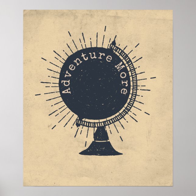 Affiche Adventure More Hipster Globe (Devant)
