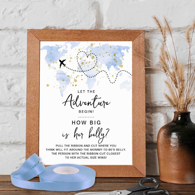 Affiche Adventure Travel Map Baby shower Jeu (Créateur téléchargé)