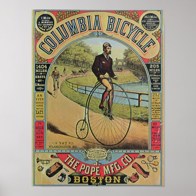 Affiche Advert pour le vélo Columbia (Devant)