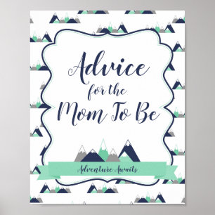 Affiche Advice for the Mom To Be Sign Mountains themed