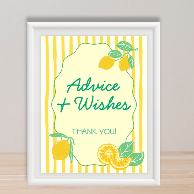 Affiche Advice & Wishes Yellow Green Lemon Graduation  (Advice & Wishes Yellow Green Lemon Graduation Poster)