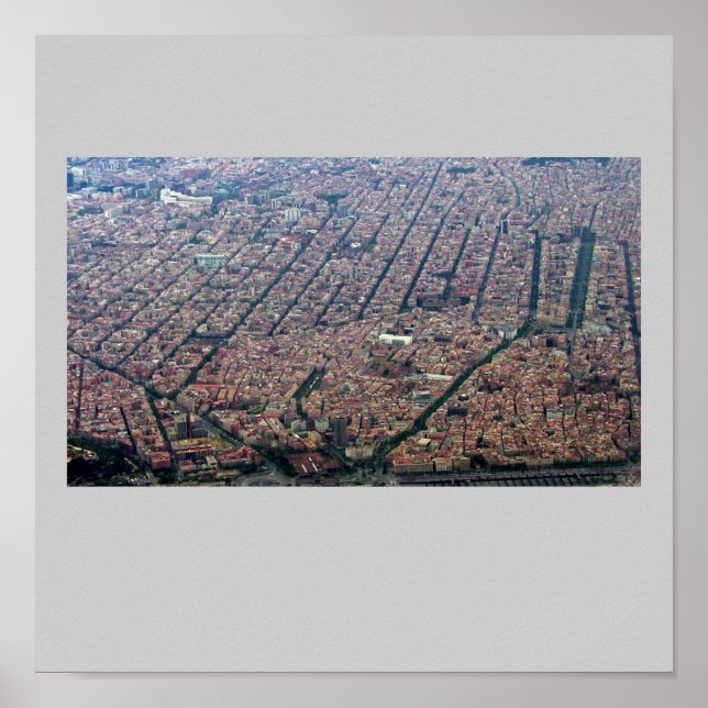 Affiche Aerial de Barcelone (Devant)