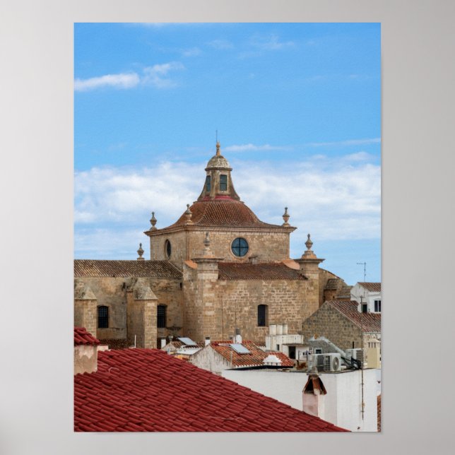 Affiche Aerial view of Church of Carmen - Mahon, Menorca (Devant)