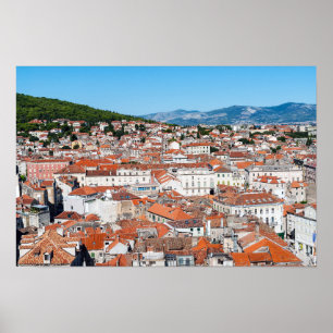 Affiche Aerial view on Split city - Dalmatia, Croatia