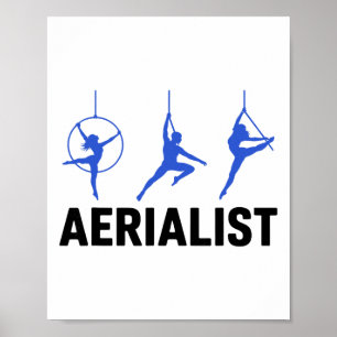 Affiche Aerialiste Yoga Soie Aérienne Gymnastes Acrots Tra