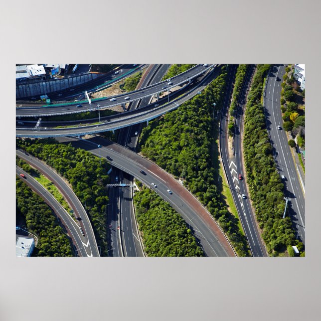 Affiche Aérien au-dessus de la jonction de la route (Devant)