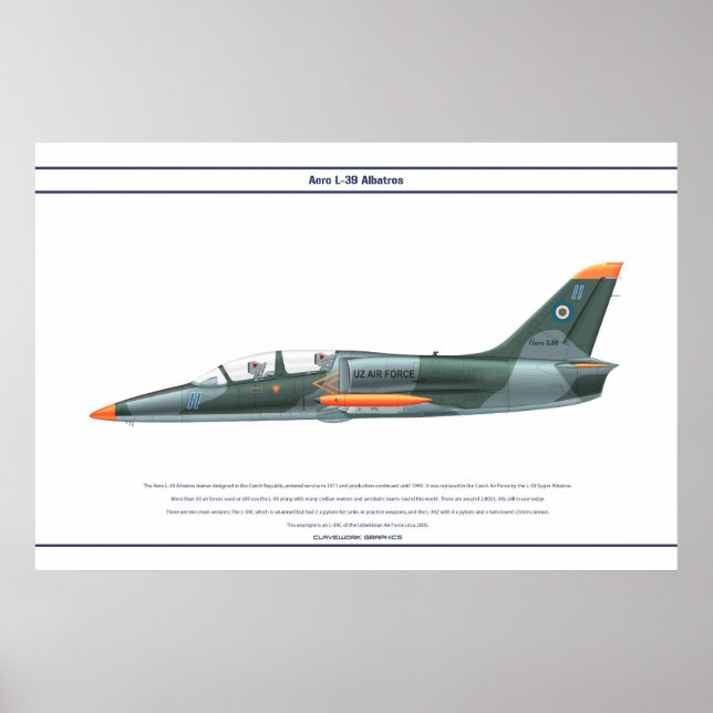 Affiche Aero L-39 Ouzbékistan (Devant)