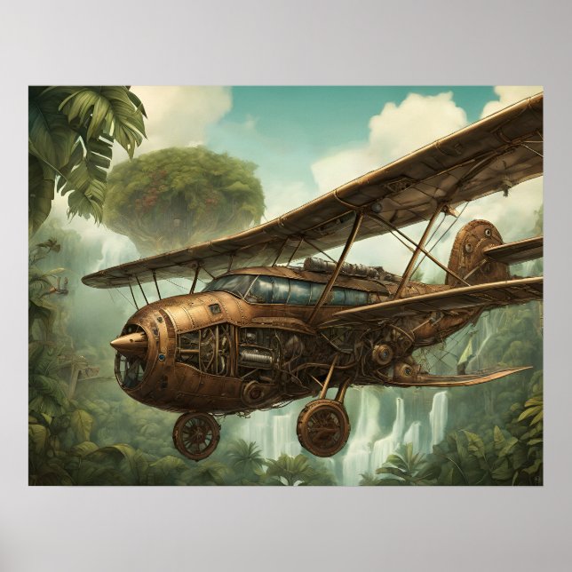 Affiche Aéronef Steampunk - Art Print (Devant)