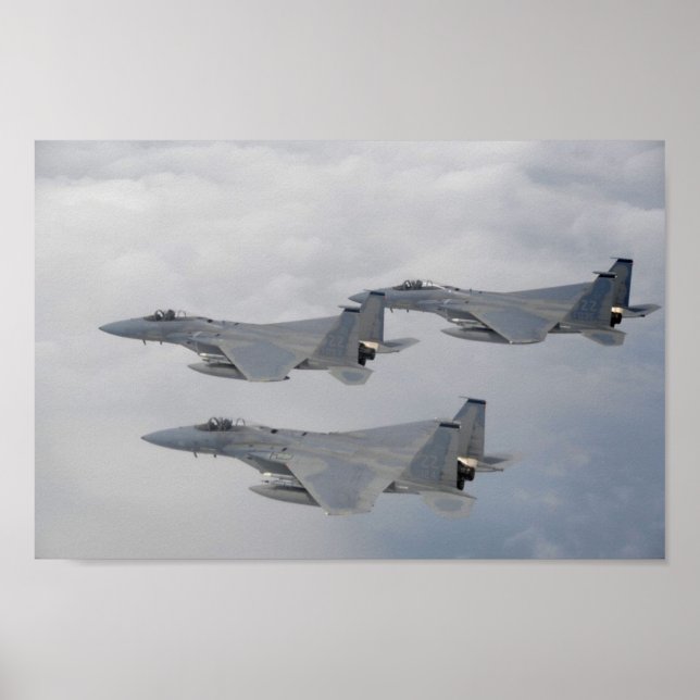 Affiche Aéronefs de l'aigle de frappe F-15 (Devant)
