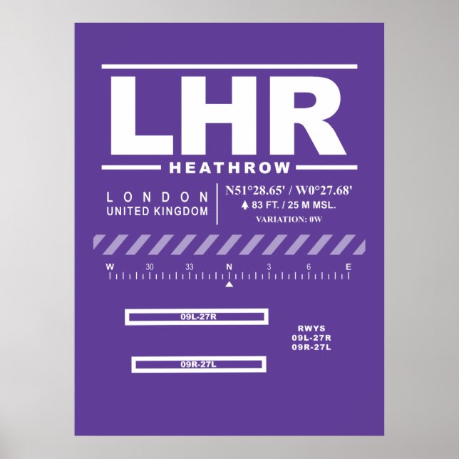 Affiche Aéroport de Londres Heathrow LHR (Devant)