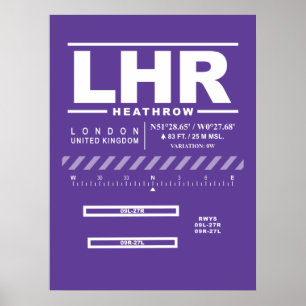 Affiche Aéroport d'Heathrow LHR