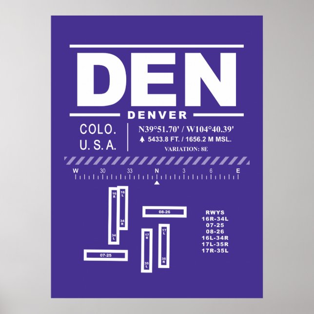 Affiche Aéroport international de Denver DEN (Devant)