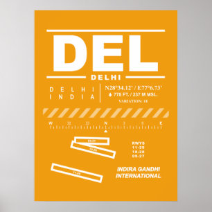 Affiche Aéroport international d'Indira Gandhi DEL