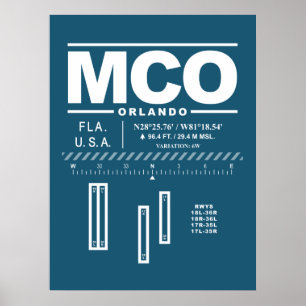Affiche Aéroport international d'Orlando MCO