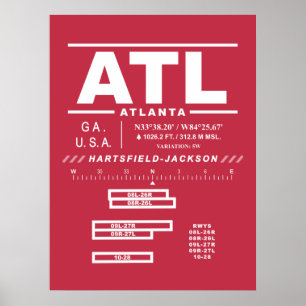 Affiche Aéroport international Hartsfield-Jackson d'Atlant