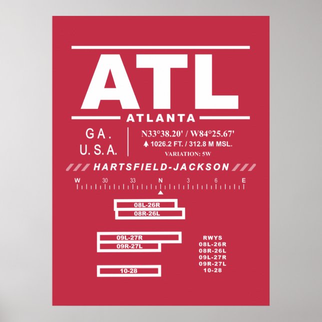 Affiche Aéroport international Hartsfield-Jackson d'Atlant (Devant)