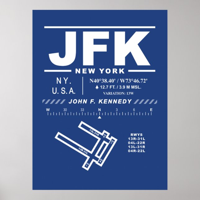 Affiche Aéroport international John F. Kennedy JFK (Devant)
