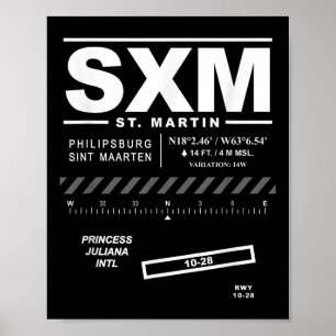 Affiche Aéroport international Princess Juliana Saint Mart