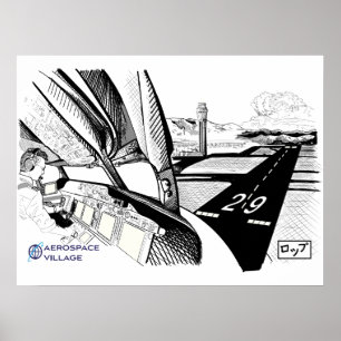 Affiche Aérospatiale Village 2021 Badge Art
