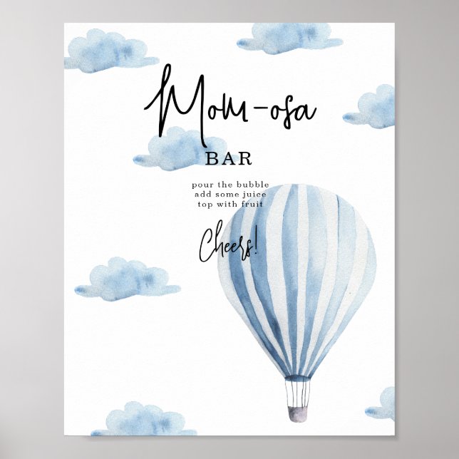 Affiche Aerostat Bleu - bar mimosas (Devant)