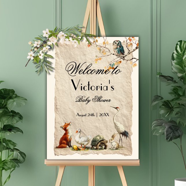 Affiche Aesop's Storybook Characters Baby Shower (Créateur téléchargé)