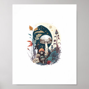 Affiche Aesthetic Goblincore Cottagecore Champignon Botani