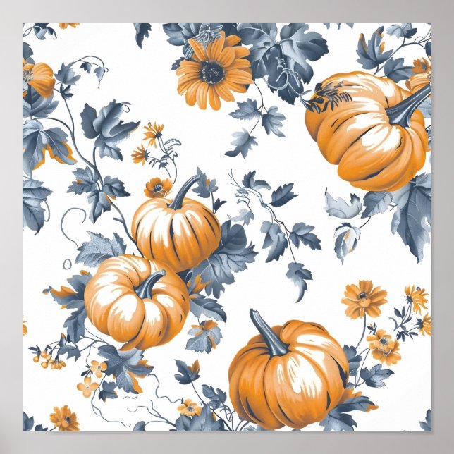 Affiche Aesthetic Tiled Pumpkin Pattern (Devant)