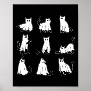 Affiche Affaire Halloween Spooky Cute Black Cats Kitty Gho